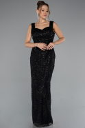 Long Black Beaded Evening Dress ABU5187
