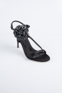 Black Satin Evening Shoe AB1144