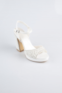White Beaded Evening Shoe AB1154