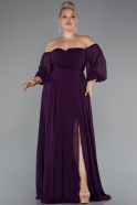 Dark Purple Long Chiffon Oversized Evening Dress ABU2597