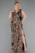 Long Brown Plus Size Evening Gown ABU5018