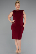 Midi Burgundy Plus Size Party Dress ABK2422
