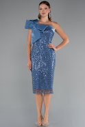 Midi Indigo Beaded Party Dress ABK2424