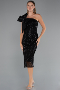 Midi Black Beaded Party Dress ABK2424