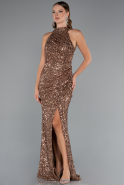 Copper Long Scaly Evening Dress ABU5135