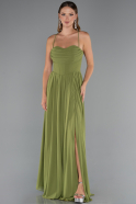 Long Pistachio Green Chiffon Prom Gown ABU5223