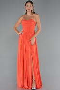Long Orange Chiffon Prom Gown ABU5223