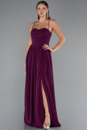 Long Cherry Colored Chiffon Prom Gown ABU5223