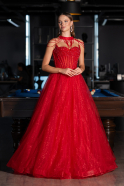 Long Red Special Design Engagement Dress ABU6147