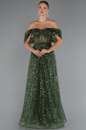 Olive Drab Long Evening Dress ABU5226