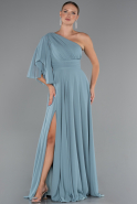 Long Turquoise Chiffon Formal Plus Size Dress ABU5260
