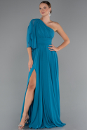 Long Oil Green Chiffon Prom Gown ABU5259