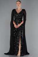 Long Black Beaded Evening Dress ABU5248