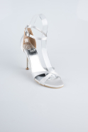 Silver Satin Evening Shoe ABS1155