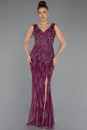 Plum Long Plus Size Evening Gown ABU4717