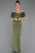 Olive Drab Long Evening Dress ABU4973