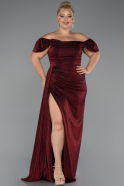 Long Burgundy Plus Size Evening Dress ABU2658