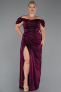 Plum Long Plus Size Evening Dress ABU2658