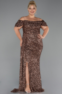 Long Copper Plus Size Evening Gown ABU5232