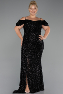 Long Black Plus Size Evening Gown ABU5232