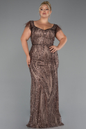 Brown Long Plus Size Evening Dress ABU5182