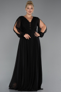 Long Black Chiffon Formal Plus Size Dress ABU5276