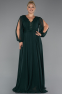 Long Emerald Green Chiffon Formal Plus Size Dress ABU5276