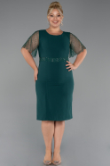 Emerald Green Midi Plus Size Cocktail Dress ABK2381