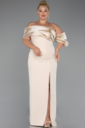 Beige Long Formal Plus Size Dress ABU5047