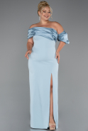 Light Blue Long Formal Plus Size Dress ABU5047