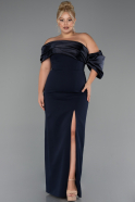 Long Navy Blue Formal Plus Size Dress ABU5047