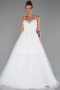 Long White Evening Dress ABU5279