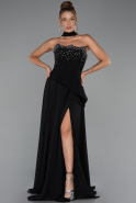 Long Black Chiffon Evening Dress ABU5280