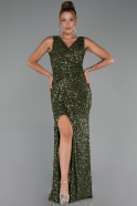 Long Olive Drab Evening Dress ABU5281