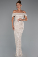 Beige Long Evening Dress ABU5186