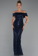 Navy Blue Long Evening Dress ABU5186