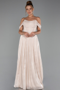 Long Beige Chiffon Cocktail Dress ABU5283