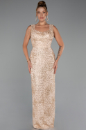 Gold Long Beaded Evening Dress ABU5187