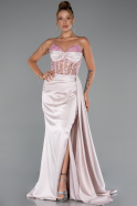 Long Powder Color Satin Evening Dress ABU5288