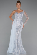 Long Light Blue Beaded Evening Dress ABU5269