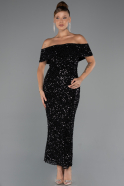 Midi Black Party Dress ABK2440