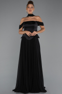Long Black Chiffon Evening Dress ABU5327
