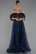 Navy Blue Long Evening Dress ABU5226
