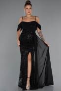 Long Black Beaded Evening Dress ABU5316