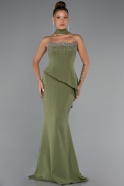 Long Olive Drab Mermaid Prom Dress ABU5329