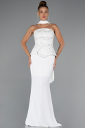 Long White Evening Dress ABU5320