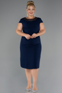 Midi Navy Blue Plus Size Cocktail Dress ABK2445