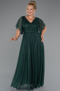 Long Emerald Green Plus Size Evening Dress ABU5323