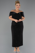 Midi Black Plus Size Cocktail Dress ABK2379