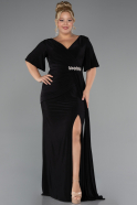 Long Black Plus Size Evening Dress ABU5287